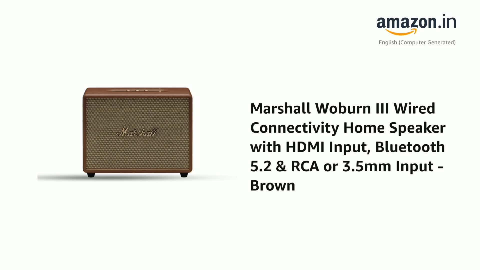 Marshall Woburn III Wired Connectivity Home Speaker with HDMI